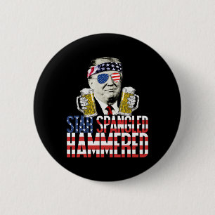 Spangled Hammered President Donald Trump Beer Love 6 Cm Round Badge