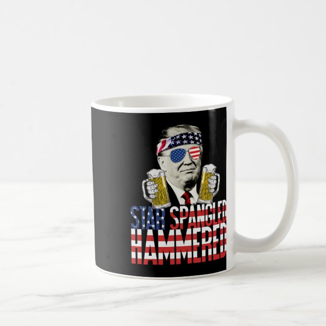 Spangled Hammered President Donald Trump Beer Love Coffee Mug (Right)