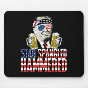 Spangled Hammered President Donald Trump Beer Love Mouse Mat