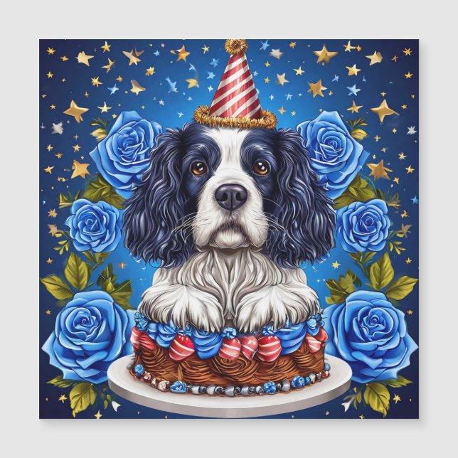 Spaniel Birthday Dog Festive Party 🎉🐶🎂✨ (Front)