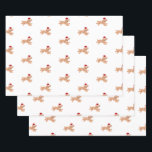Spaniel Dog Christmas  Wrapping Paper Sheet<br><div class="desc">Spaniels in festive Santa hats?! Perfect for dog lovers and holiday cheer.</div>