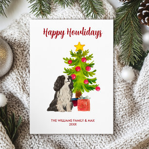 Spaniel Dog Family Christmas Holiday Card