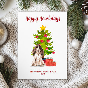 Spaniel Dog Family Christmas Holiday Card
