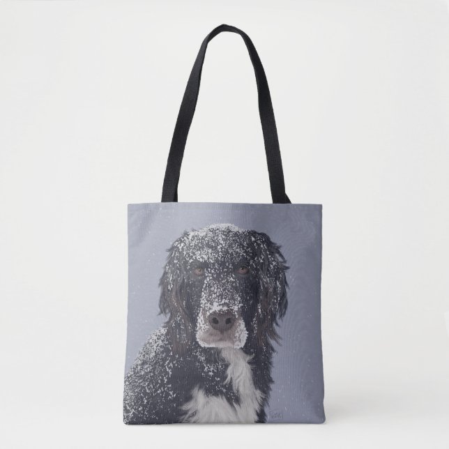 Spaniel dog mix pet portrait  tote bag (Front)