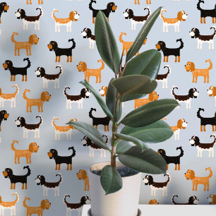 Spaniel Dog Pattern Wallpaper