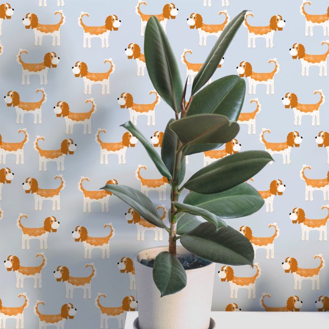 Spaniel Dog Pattern Wallpaper (Fun Cavalier King Charles Spaniel dog wallpaper)