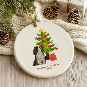Spaniel Dog Personalised Christmas Ceramic Tree Decoration