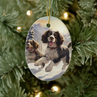 Spaniel Gift for Dog Lovers Dogs, Family Dog Gift Ceramic Tree Decoration