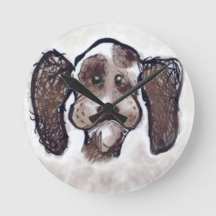 Spaniel Round Clock