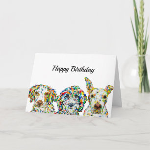 Spaniel Sheepadoodle Pitbull Birthday Card