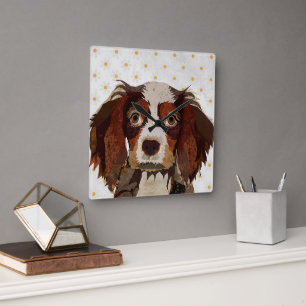 SPANIEL SQUARE WALL CLOCK