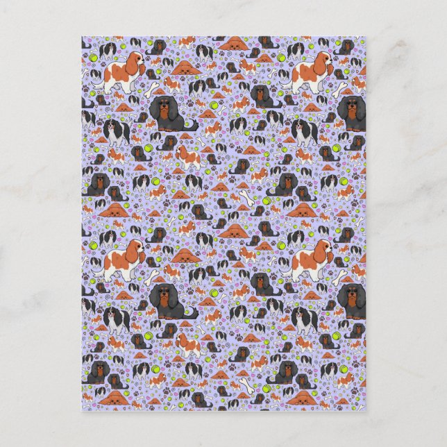 Spaniels in Purple Postcard (Front)