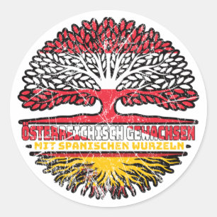 Spanien Spanisch Österreichisch Österreich Baum Classic Round Sticker