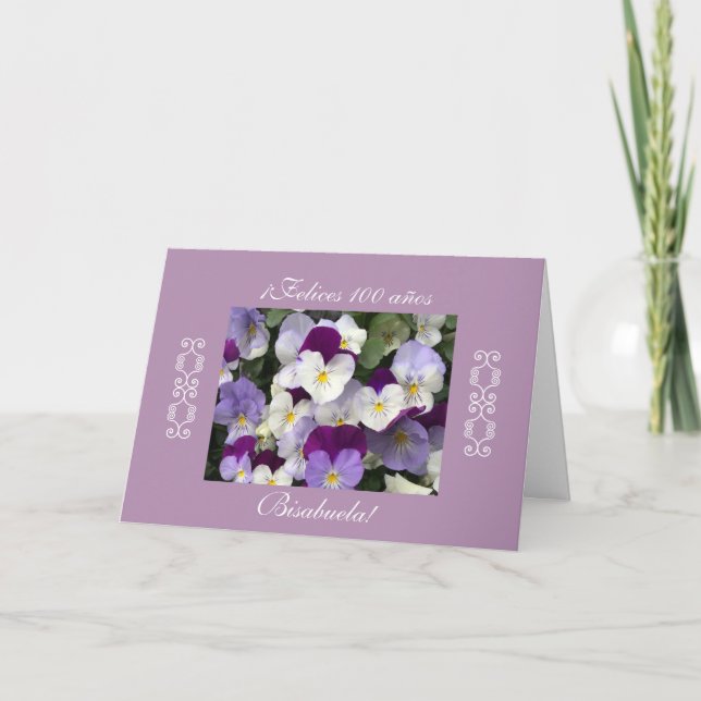 Spanish: 100 anos / Birthday Cumpleanos Card (Front)