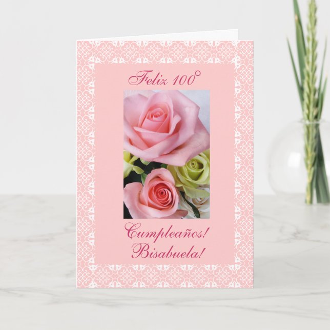 Spanish: 100 años - bisabuela card (Front)