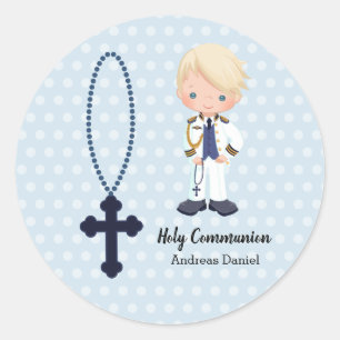 Spanish Admiral First Communion boy Classic Round Sticker