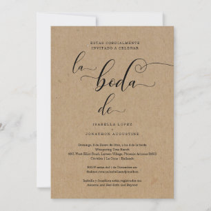 Spanish All in One Wedding Invite RSVP & Registry