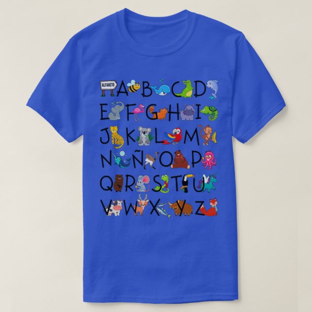 SPANISH ALPHABET FOR LANGUAGE TEACHER MAESTRA AND  T-Shirt (Design Front)