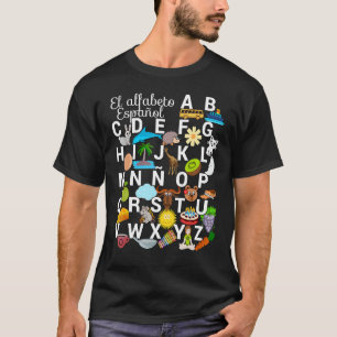 Spanish Alphabet Letters with Pictures. Remember Q T-Shirt