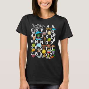 Spanish Alphabet Letters with Pictures. Remember Q T-Shirt