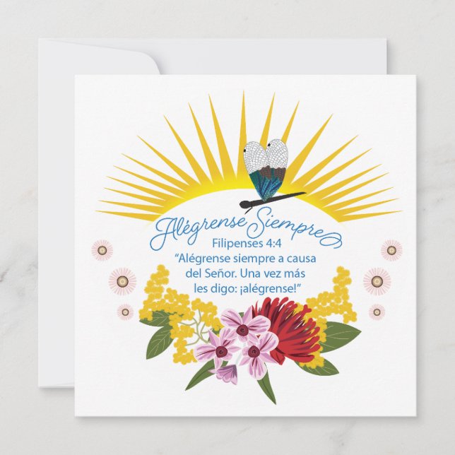 Spanish Always Rejoice greeting card (Front)