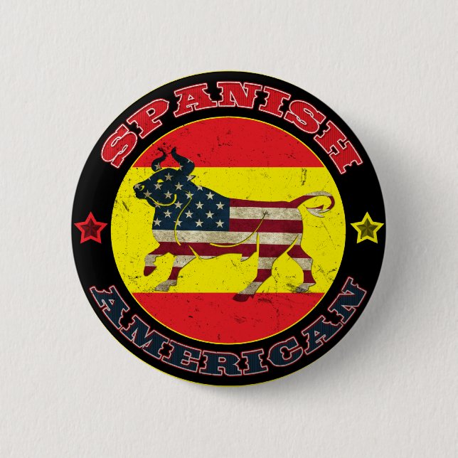 Spanish American Bull 6 Cm Round Badge (Front)