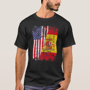 Spanish American Flag Spain Usa Bandera Espana   T-Shirt