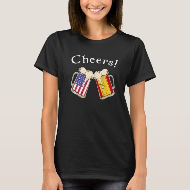 Spanish American Patriot Grown Country Cheers Beer T-Shirt (Front)