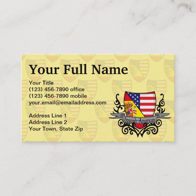 Spanish-American Shield Flag Business Card (Front)