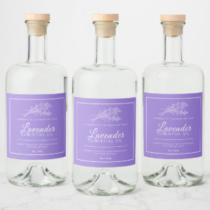 Spanish and French lavender oil Liquor Bottle Label