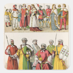 Spanish and Moorish Dress Square Sticker