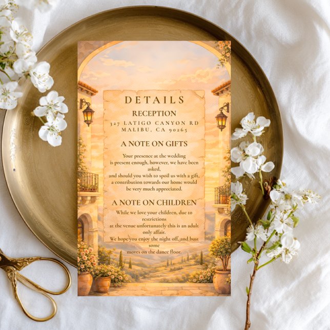 Spanish Archway Romance Wedding Enclosure Card (Creator Uploaded)