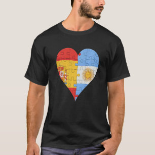 Spanish Argentinian Flag Heart T-Shirt