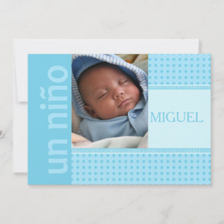 spanish Baby Boy Birth Announcement