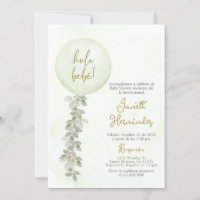 Spanish Baby Shower sage green balloons