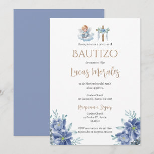 Spanish Baptism Boy invitation