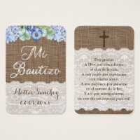 Spanish Baptism Favour Tag Recuerdo de Bautizo Car