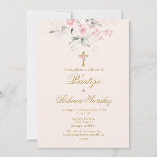Spanish Baptism Girl Invitation