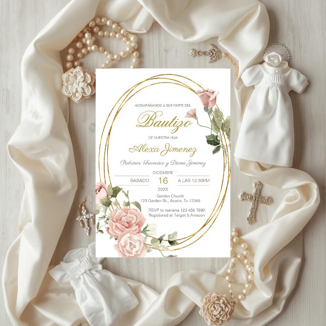 Spanish Baptism Girl Invitation (Creator Uploaded)