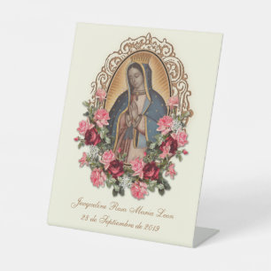 SPANISH BAPTISM RECUERDO BAUTIZO RELIGIOUS PRAYER  PEDESTAL SIGN
