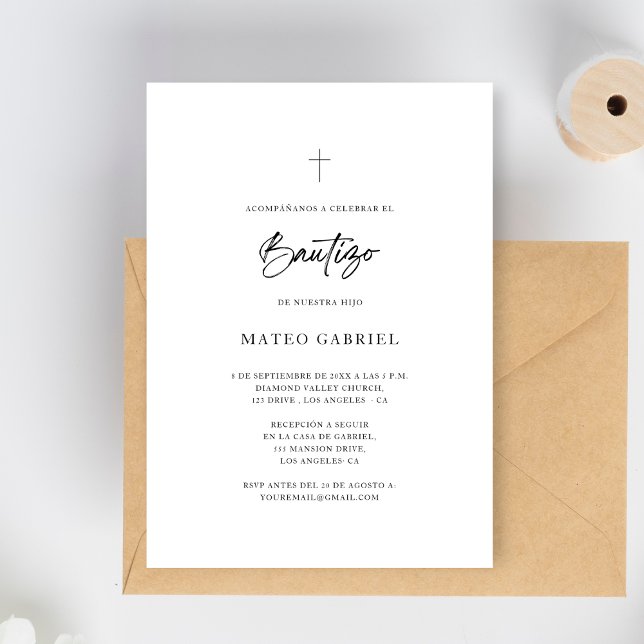 Spanish Baptism Religious Bautizo Invitation (Creator Uploaded)