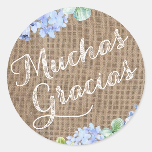 Spanish Baptism Thank You Stickers Muchas Gracias (Front)
