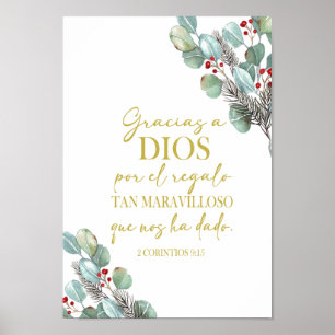 Spanish bible verse 2 Corinthians 9 15 Poster