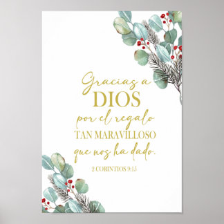 Spanish bible verse 2 corintios 9 15 poster
