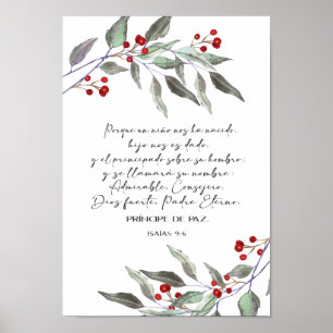 Spanish Bible verse Isaias 9 6 Poster