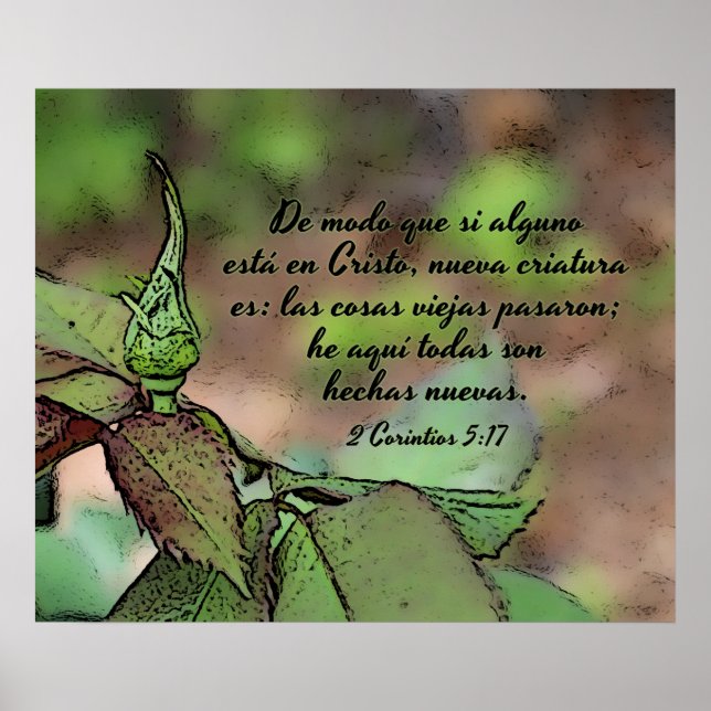 Spanish Bible Verse - New Creature - Poster (Front)