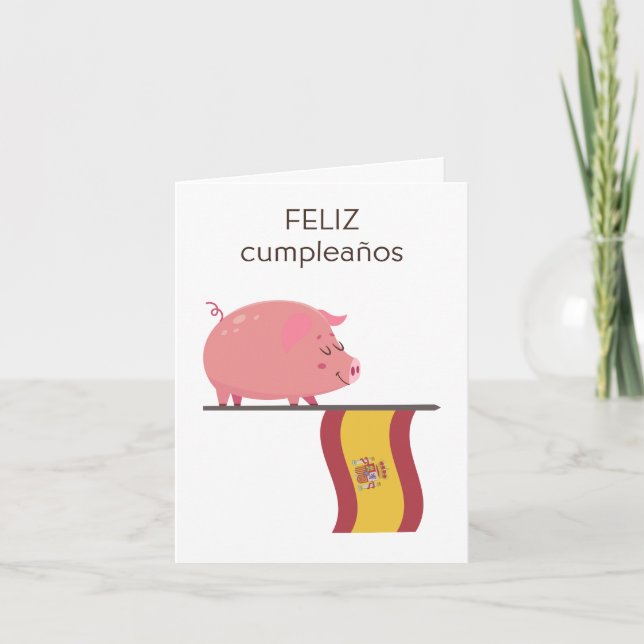 Spanish Birthday Card – feliz cumpleaños  (Front)