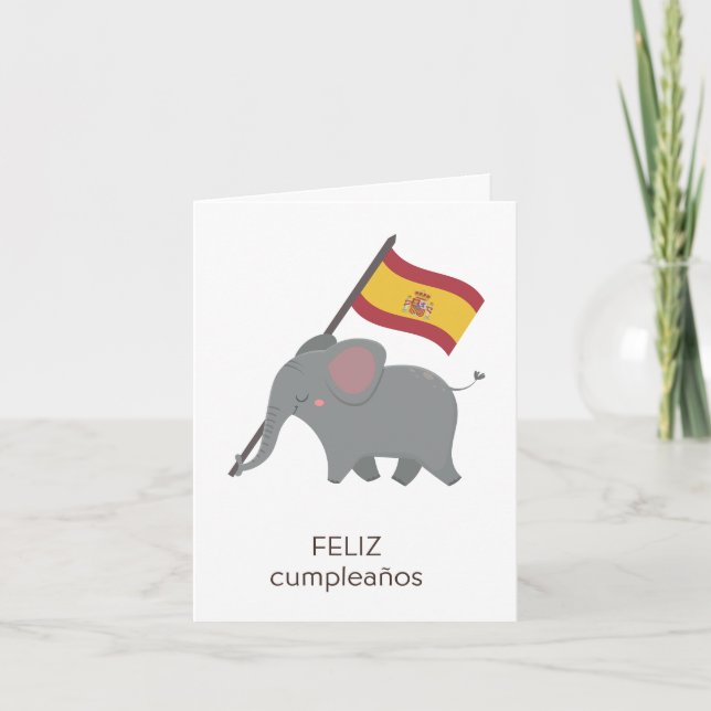 Spanish Birthday Card – feliz cumpleaños  (Front)