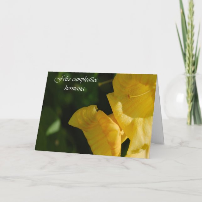 Spanish Birthday Card for Sister (Front)