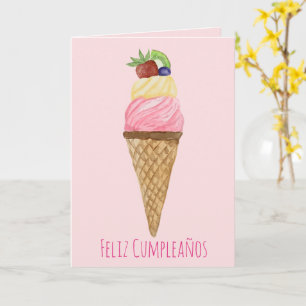 Spanish Birthday Ice Cream cupcakes  Card